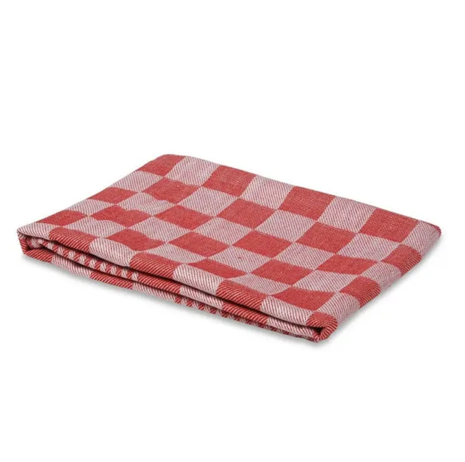 Theedoek geblokt rood 70×70 cm (6 stuks)
