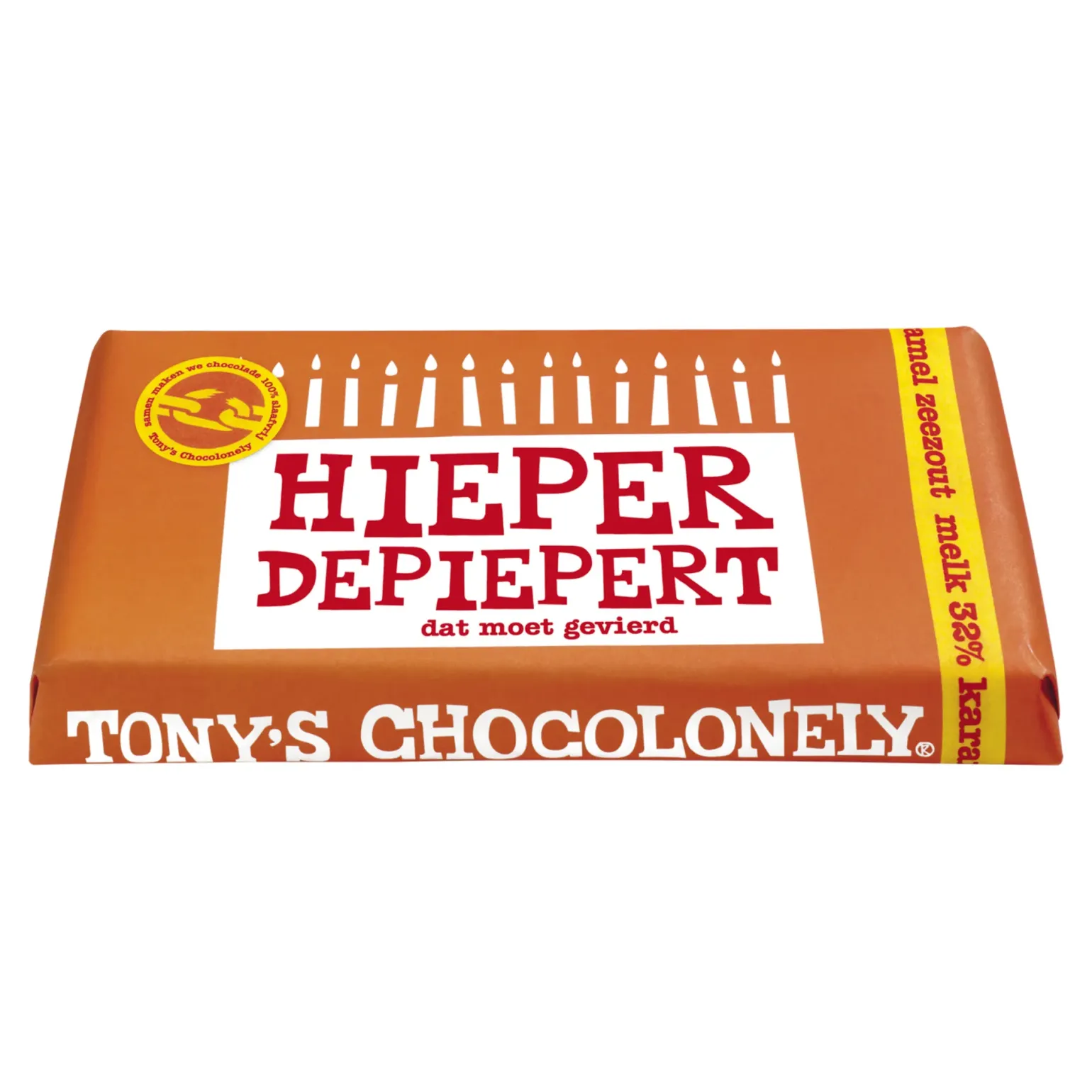 Tony’s Chocolonely Reep Melk Karamel Zeezout Gefeliciteerd (15x 180gr)