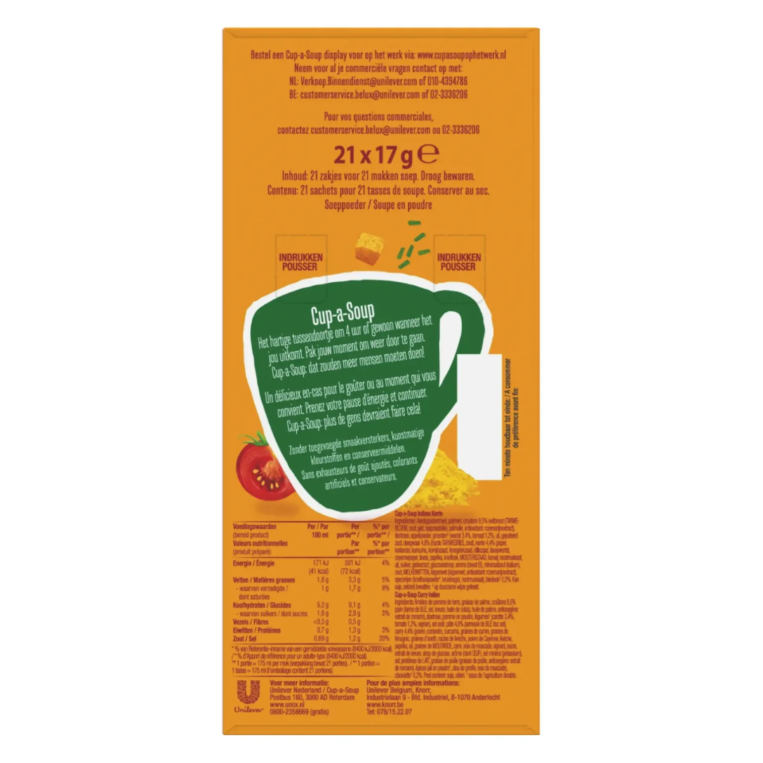 Unox Cup-a-Soup Indiase Kerrie (21x 175ml)