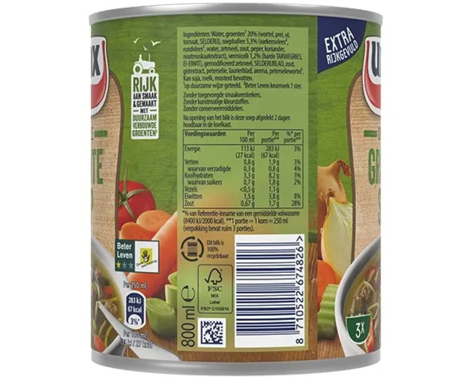 Unox Groentesoep Blik (6x 0,8 liter)