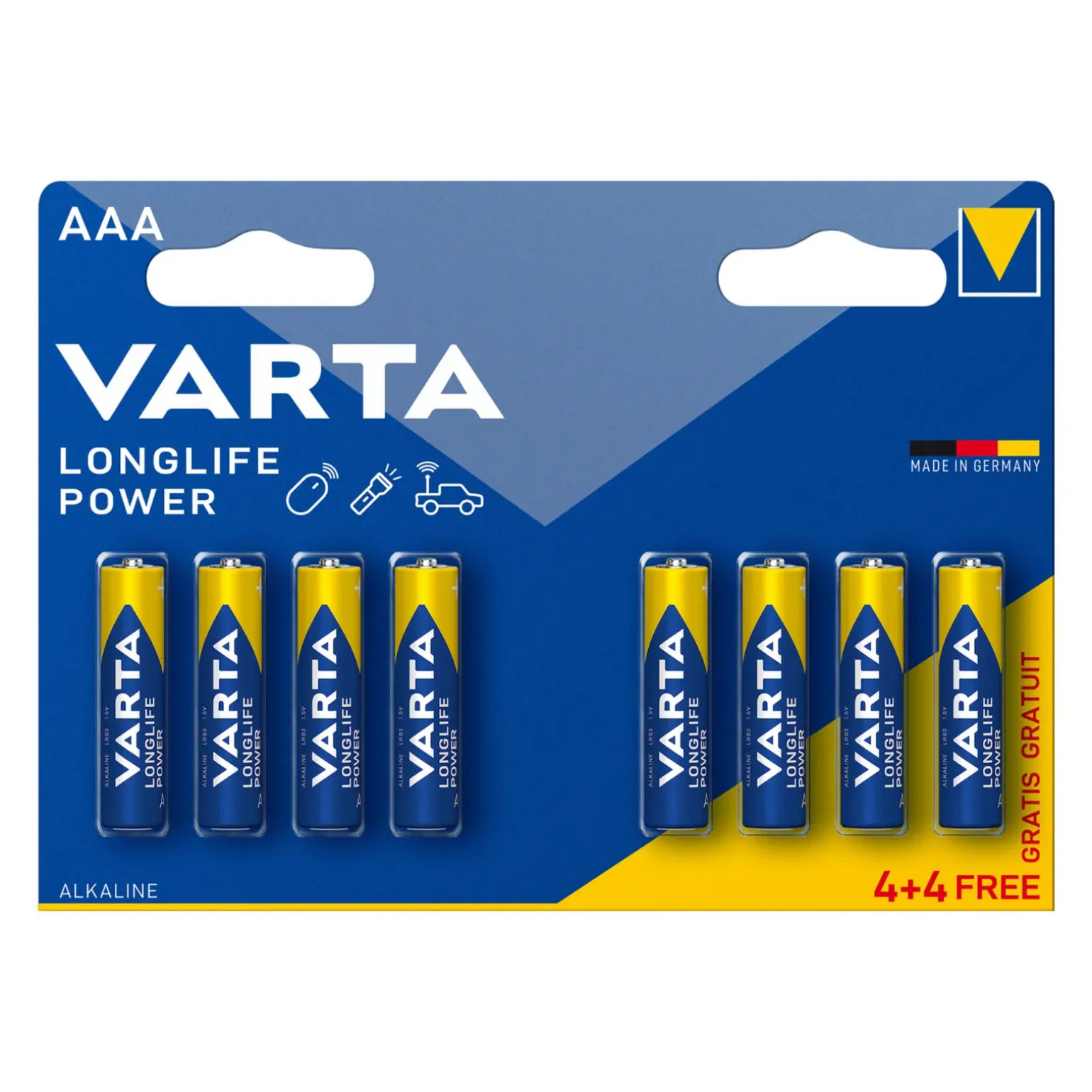 Varta AAA Longlife Power Batterij (8 x 20 stuks)