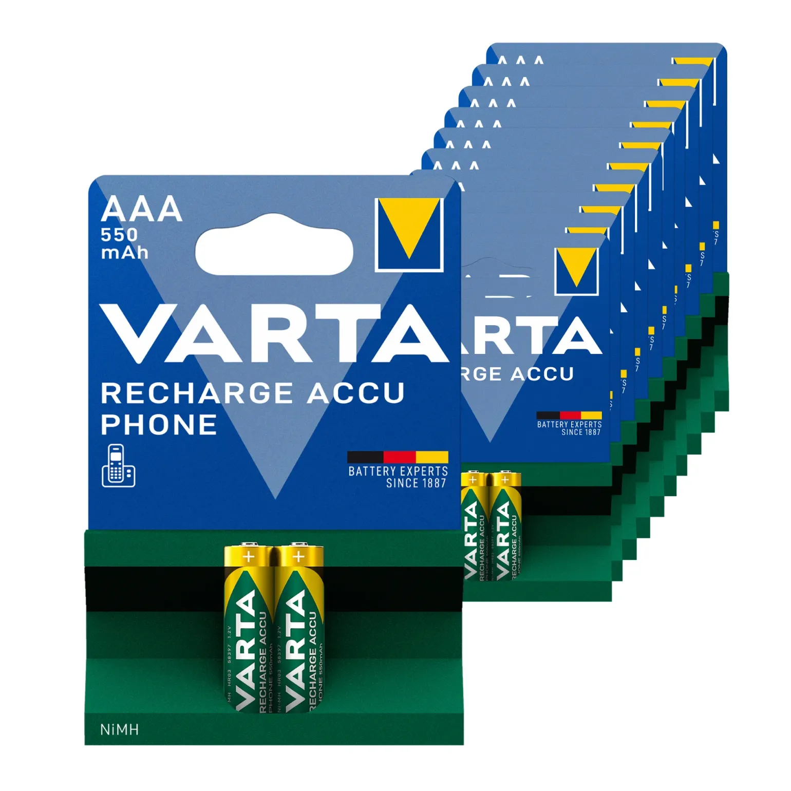 Varta AAA Oplaadbare Batterijen Phone HR03 500mAh (10x 2 stuks)