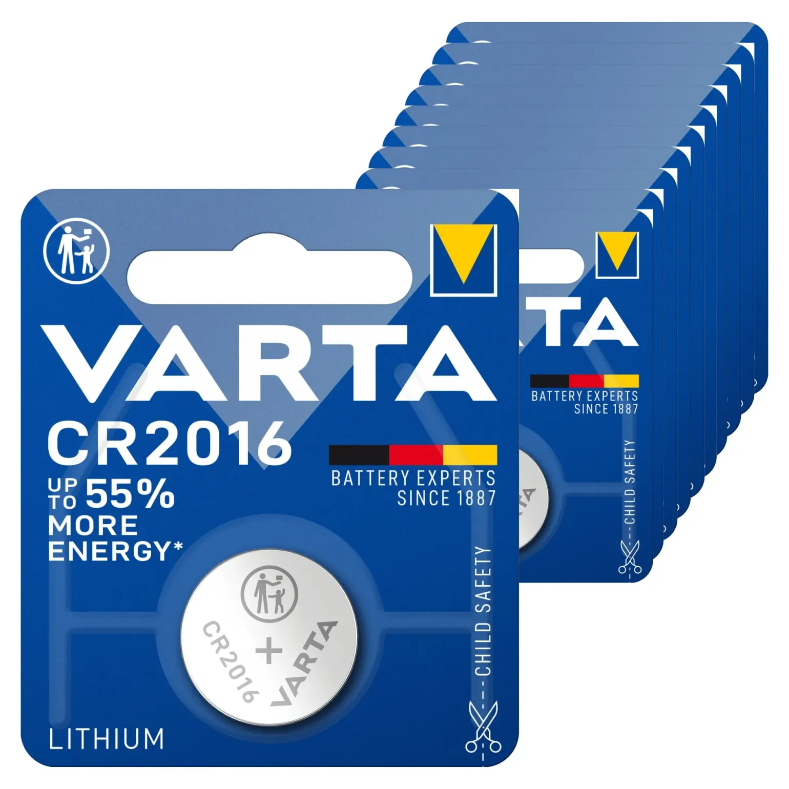 Varta CR2016 Lithium Knoopcel Batterij (10 stuks)