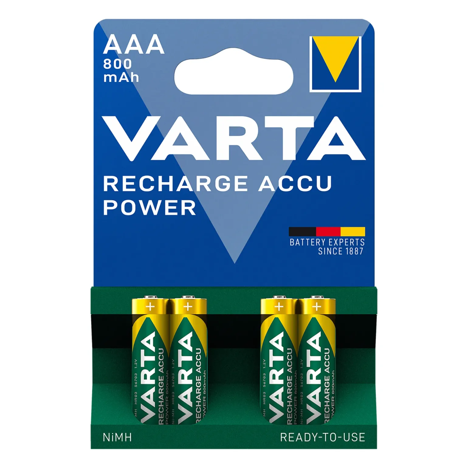 Varta Oplaadbare Batterijen HR03 800mAh AAA (4 stuks)