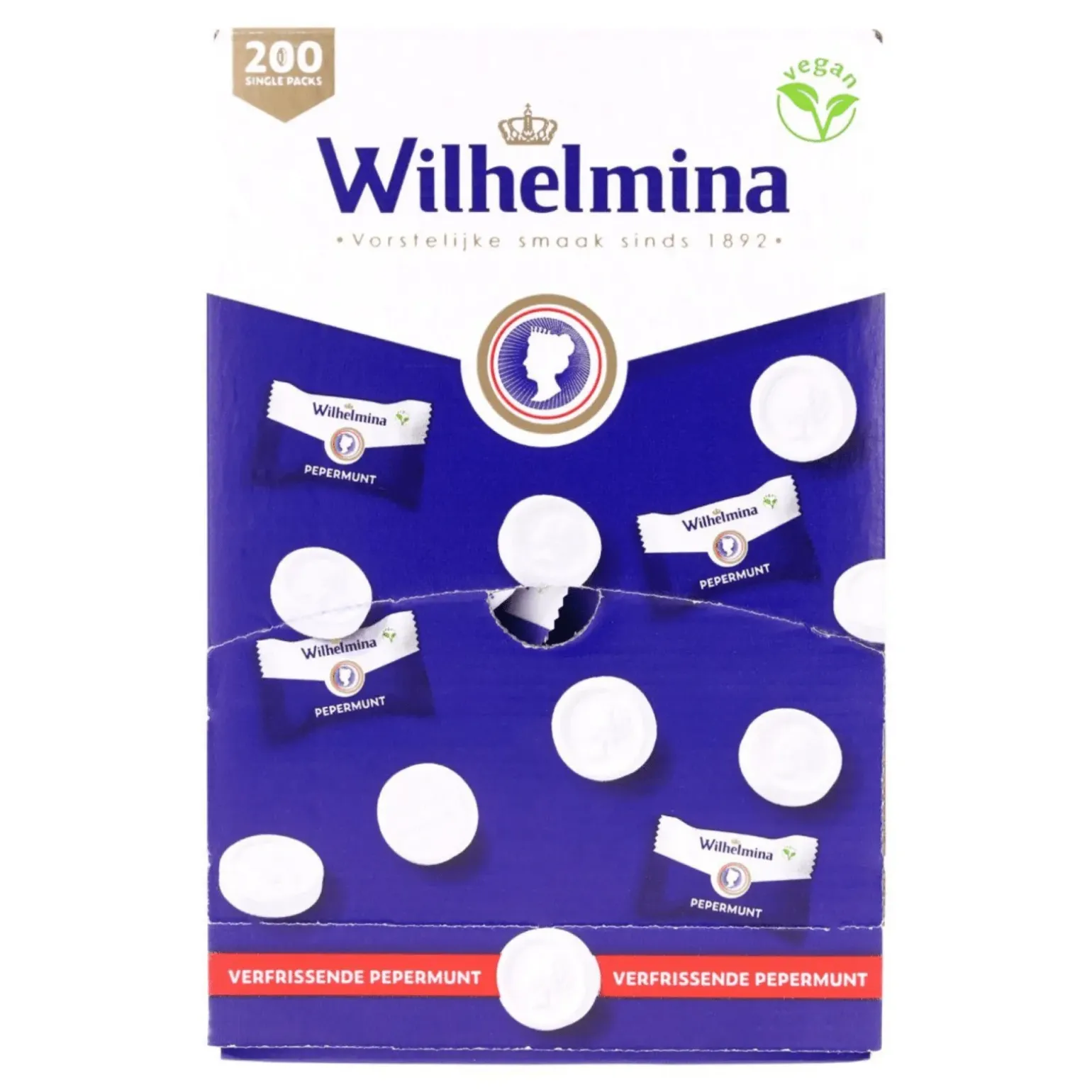 Wilhelmina Pepermunt Vegan Single Pack (200 stuks)