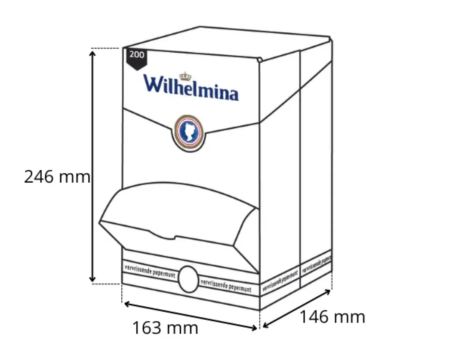 Wilhelmina Pepermunt Vegan Single Pack (200 stuks)