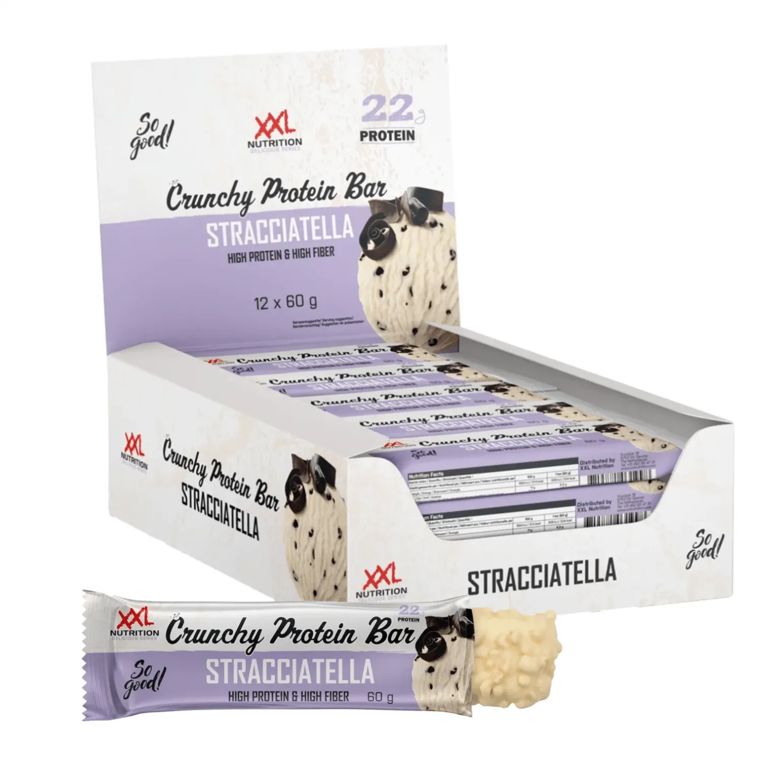 XXL Nutrition Crunchy Protein Bar Stracciatella (12x 60g)