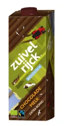 Zuivelrijck biologische chocolademelk pak (12x 1liter)